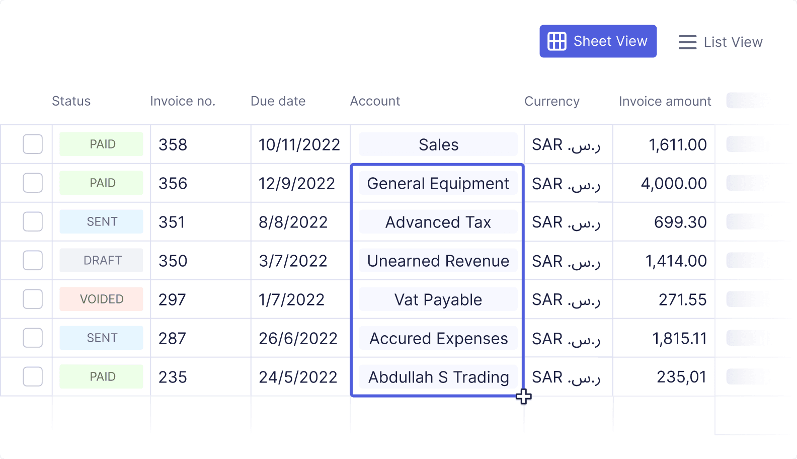 Sheet view demo
