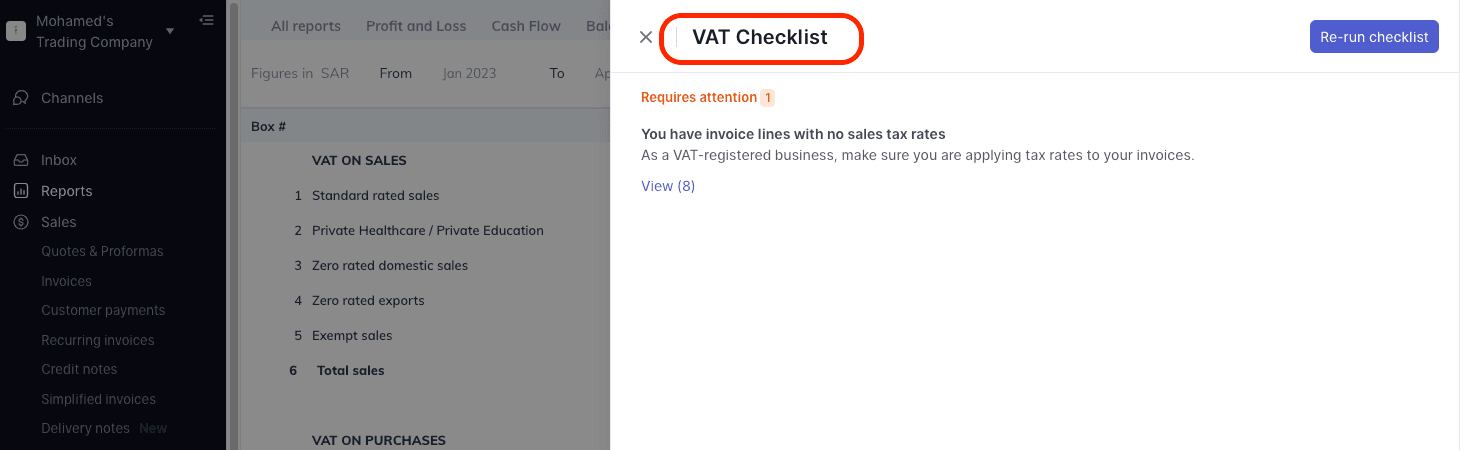 VAT checklist